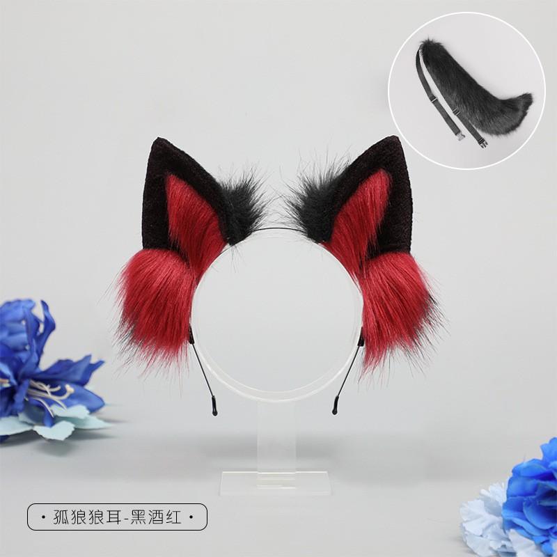 Bandeau Oreilles de Loup Poilues Accessoire Cosplay Costume Anime Fête Unisexe Peluche Douce Animal Headpiece