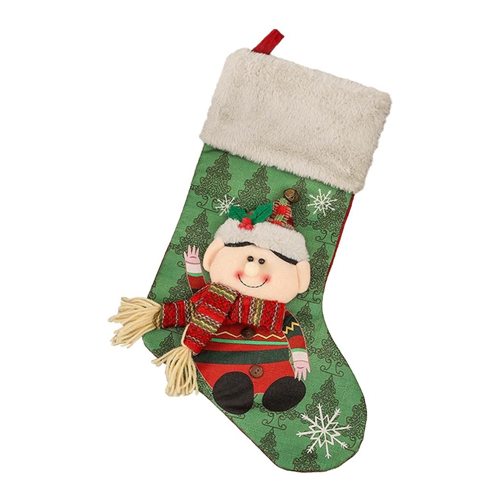 3D Design Christmas Stocking 18 Inch Large Family Christmas Stocking Xmas Gifts Candy Bag for Fireplace Hanging Ornament Gifts