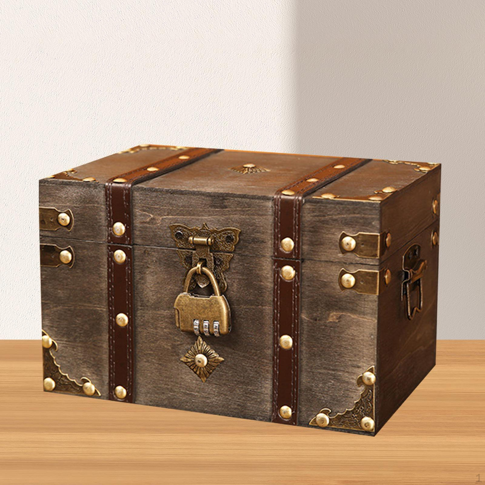 

Винтажная шкатулка для хранения ювелирных изделий, портативная, с замком, декоративная, пиратская L