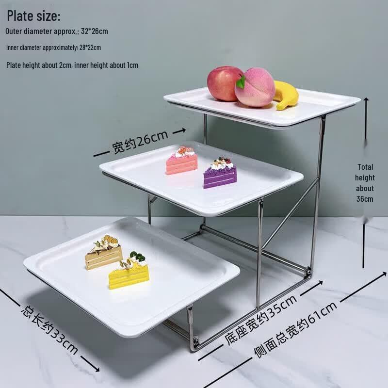 Melamine 3-Tier Dessert & Fruit Display Stand