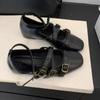 Fashion Retro Heightened Casual Shallow Single Shoes for Women 2025 New Cross Buckle Square Toe Versatile Korean Version Mary Jane Shoes