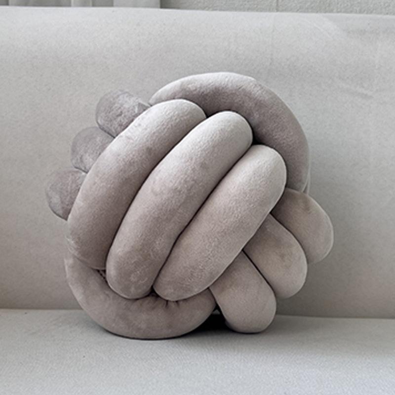 Ins Nordic Hand-woven Three-strand Rope Knotted Ball Pillow Creative Children's Living Room Bedroom Pillow