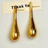 Geometric Metal Water Drop Earrings: High-End, Light Luxury Stud Earrings with Smooth Surface and Distinctive Style