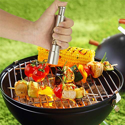 Salt and Pepper Mill Set, Stainless Steel Salt and Pepper Mill, Durable, One-Hand Operation, Salt and Pepper Mill, 2-Pack