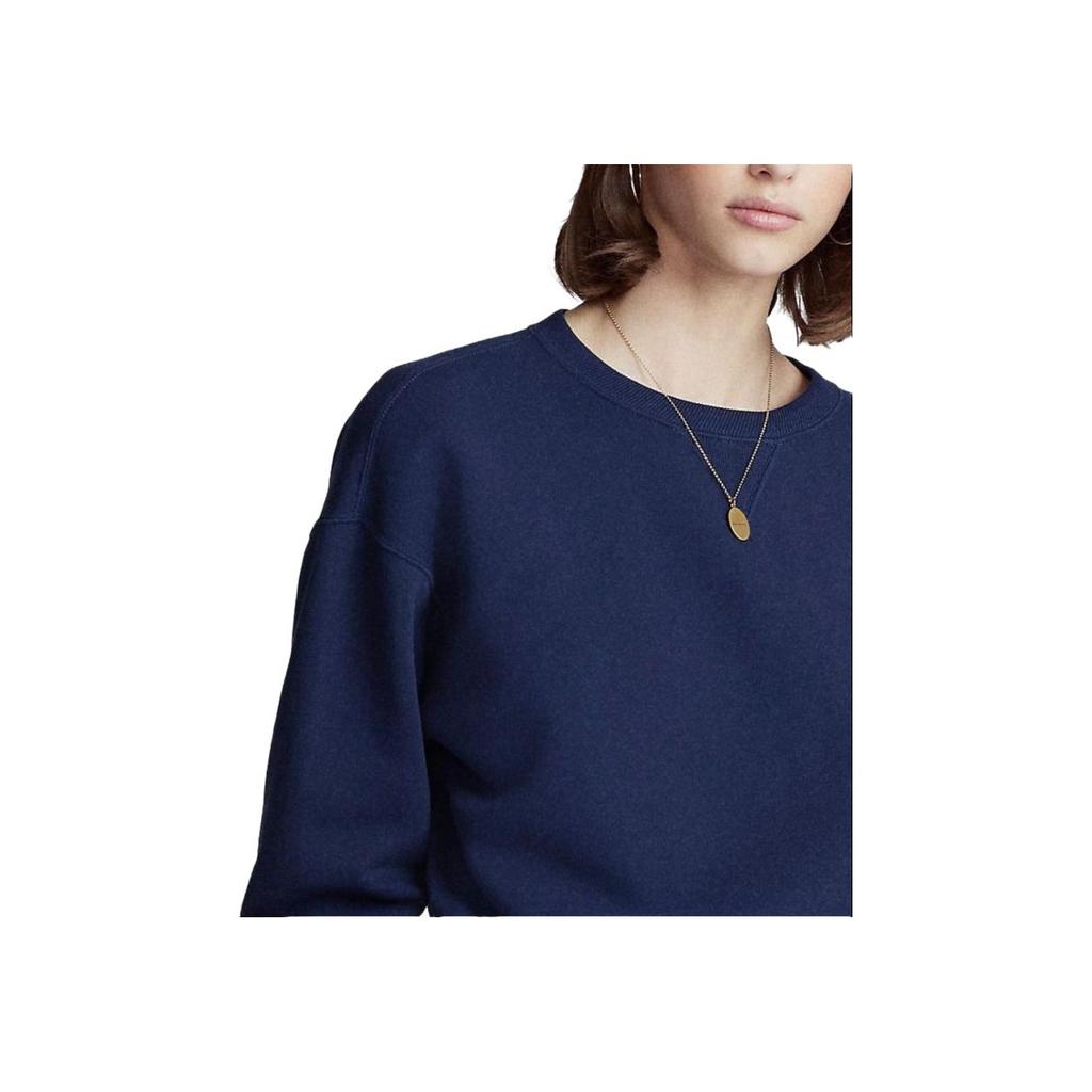 Polo Ralph Lauren Ss23 Solid Logo Embroidered Crewneck Sweatshirt Women sweatshirt Navy-Blue 211817662-001