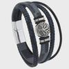 Men Punk Style Braided Leather Rope Bracelet Tree of Life Charm Punk Style Multi-layer Wristband Personalized Handmade