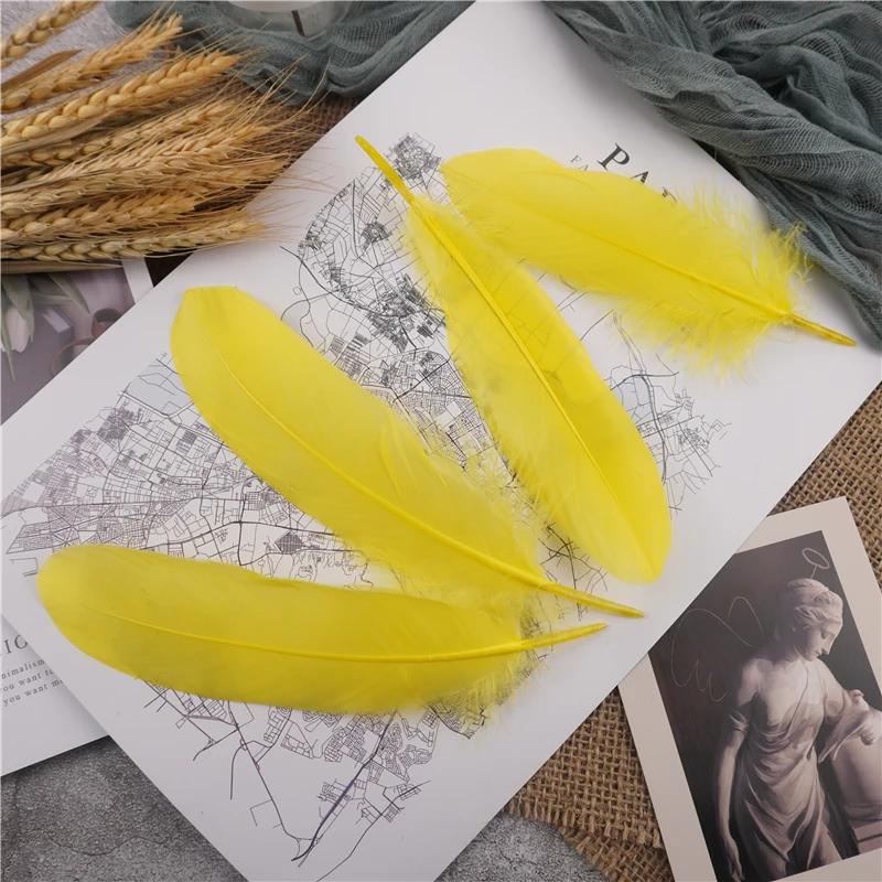 15-20cm Hard Stick Goose Feathers Natural Swan Pluma Handicraft Accessories Colorful Dream Catcher Feather Decoration