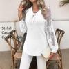 Camisa Blusa Casual de Moda para Mujer, Estampada, Manga Larga, Cuello en V, Primavera-Otoño