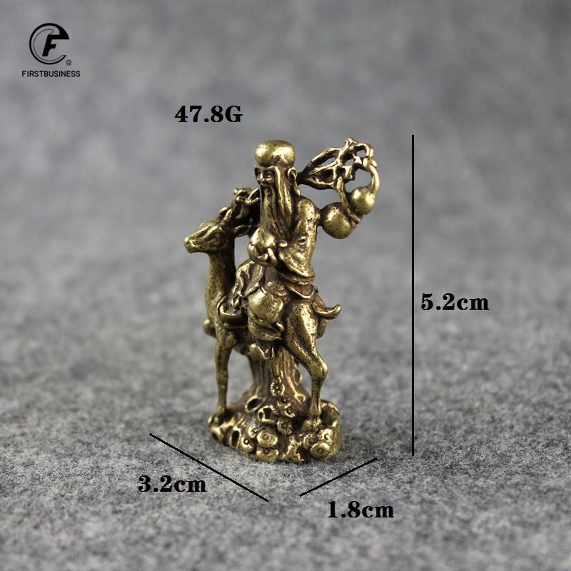 Classcial Copper God of Longevity Statue Longevity Miniatures Figurines Retro Brass Buddha Ornaments Home Decoration Accessories