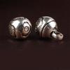 Handcrafting Solid Metal Silvering Bead Button for Chinese Cheongsam Traditional Carved Bead Buckle Clothing Accessories