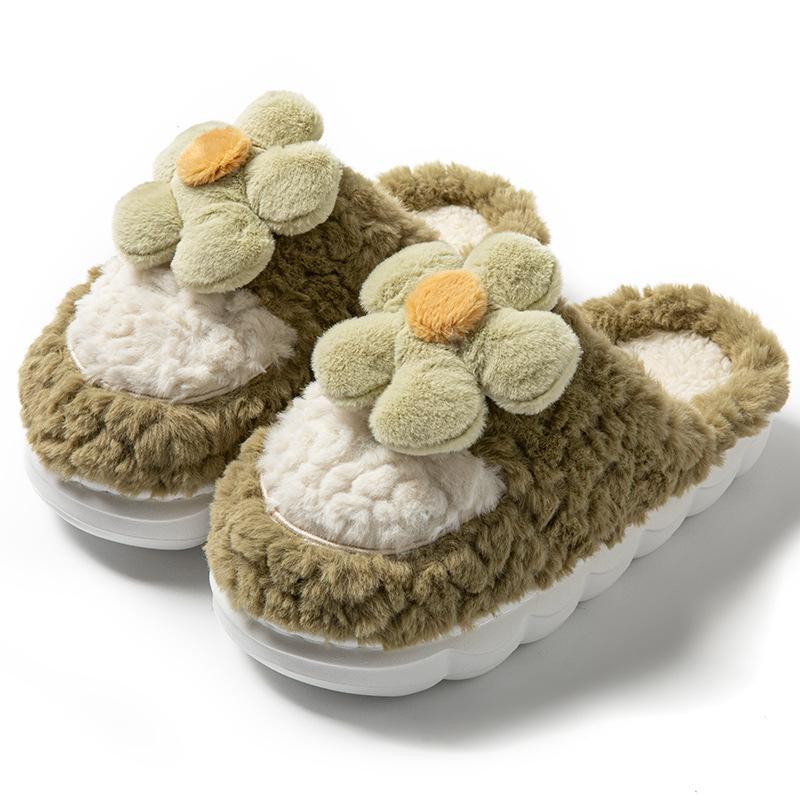 Cotton Slippers Autumn and Winter Cartoon Stepping On Shit Feeling Indoor Dormitory Warm Velvet Soft Thick Bottom Couple Hair Slippers