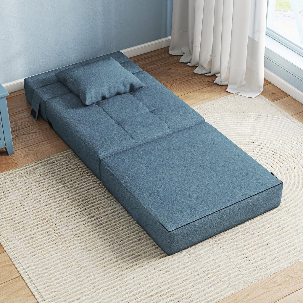 Sleeper Chair Recliner Guest Bed, Removable Cover, 70 cm x 70 cm x 61 cm, Dark Blue