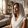 Solid Color Wedding Hijab Lace Trim Cathedral Veil Vintage Bridal Headscarf  Church Ceremony