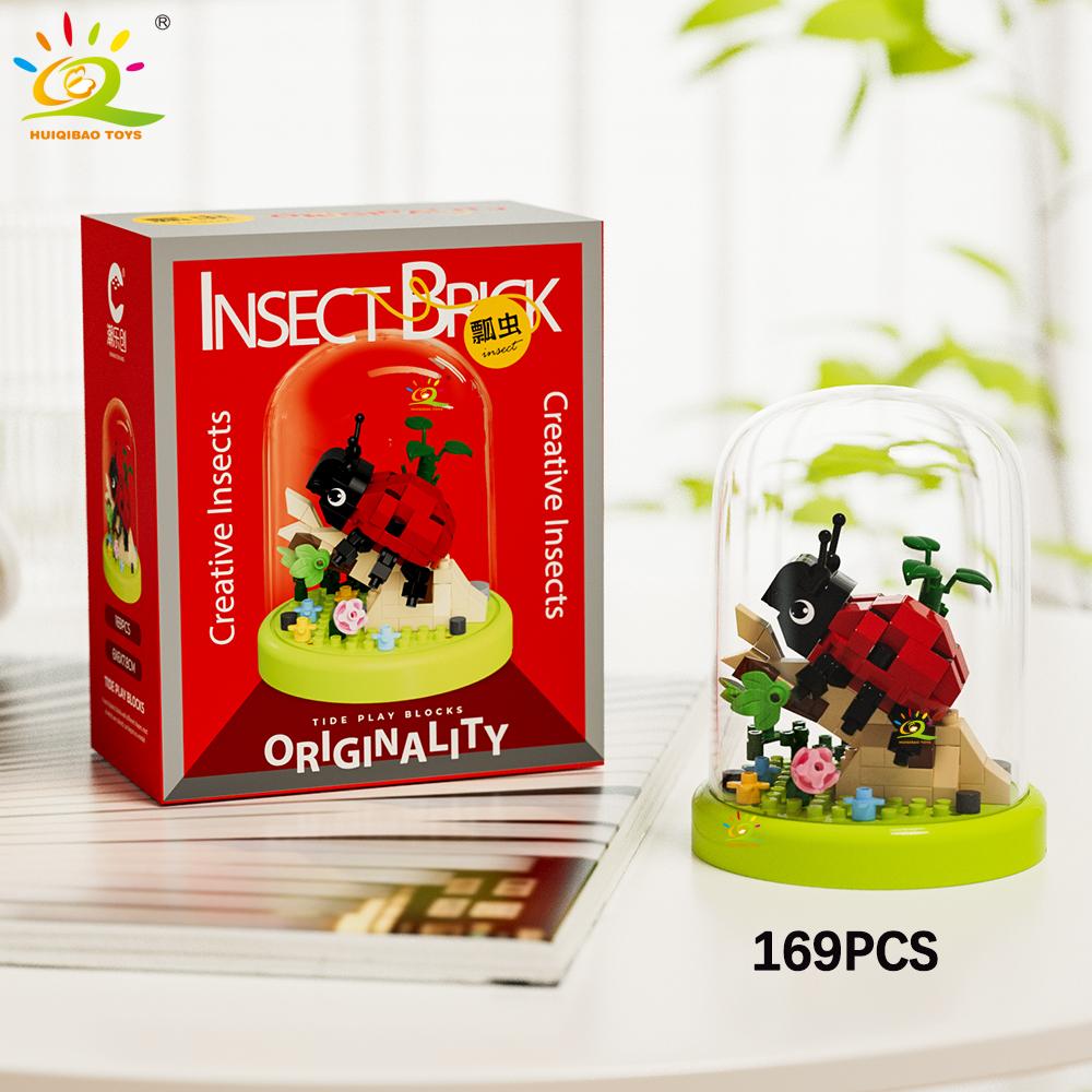 MOC Insect and Flower Display Box Micro Building Block Butterfly Mini Diamond Model Brick Toy for Children Desk Decor.