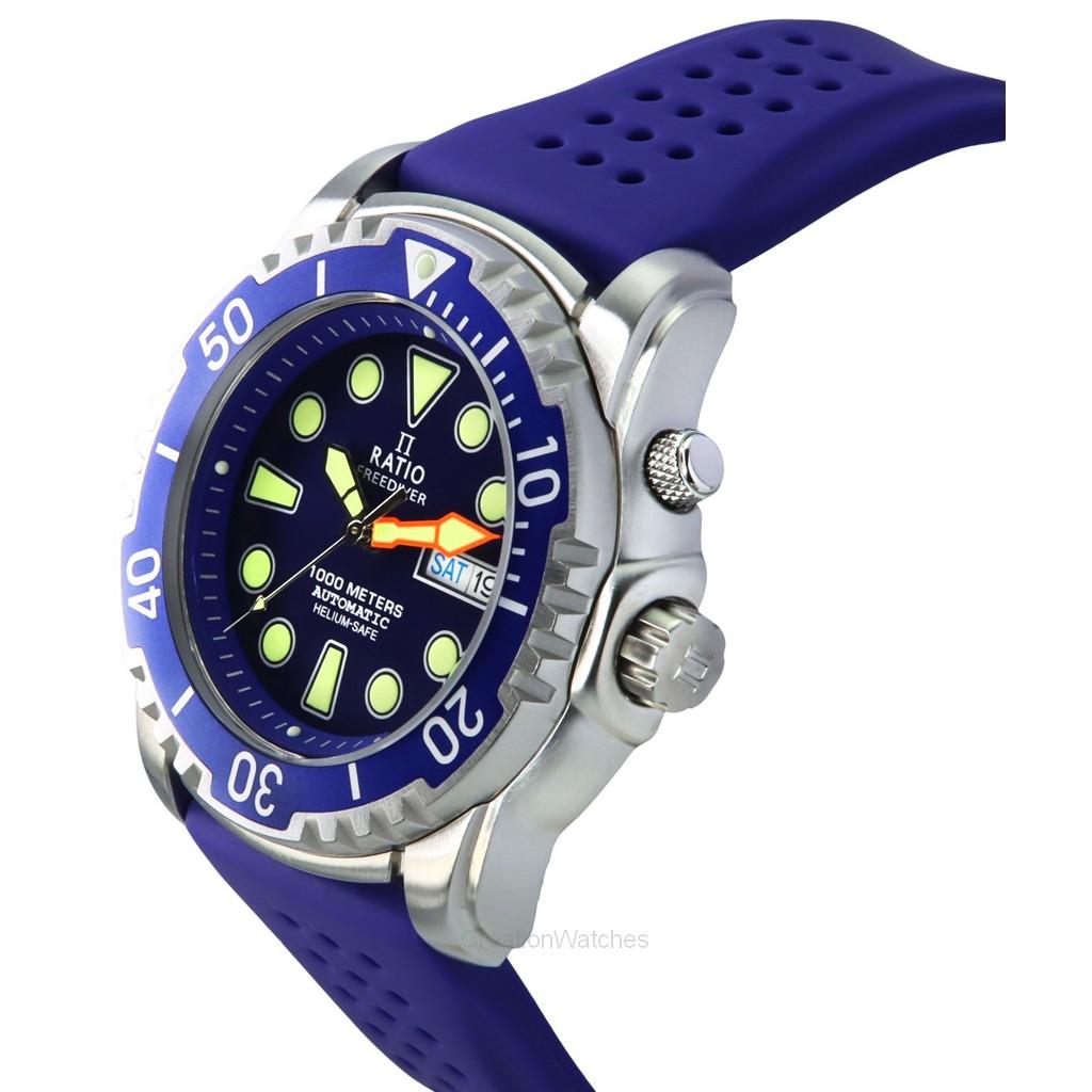 Ratio FreeDiver Version 02 Helium Safe 1000M Sapphire Automatic Blue Dial 1068HA90-34VA-BLU-V02 Men's Watch