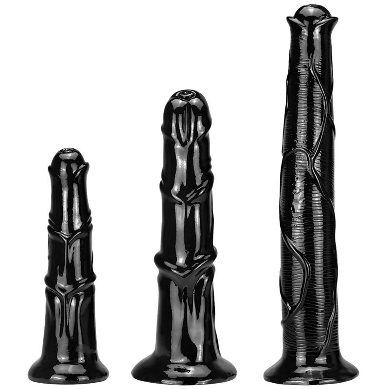 Female 3-piece Set Large Simulation Penis Masturbation Device Butt Plug Thick Long Cock