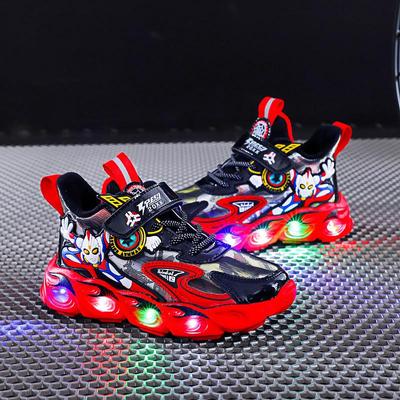 2024 Luminous Boys Luminous Shoes Sneakers with Lights Shoes Children's Cartoon Led Light Shoes Tide