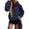 2024 Autumn/Winter Women's Plus Velvet Loose Solid Hooded Sweatshirt