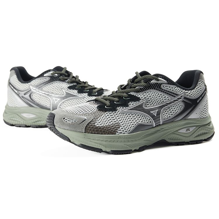 Mizuno Racer S Unisex Low-Top Running Shoes Grey Green D1GH223513