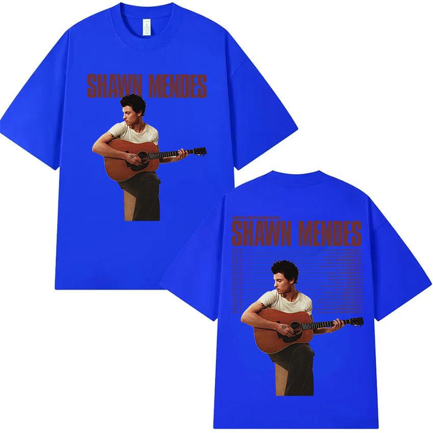 Zpěvák Shawn Mendes Turné 2025 Grafické tričko k albu Pánská móda Vysoce kvalitní bavlněná trička Hip Hop Gotické Tričko s krátkým rukávem