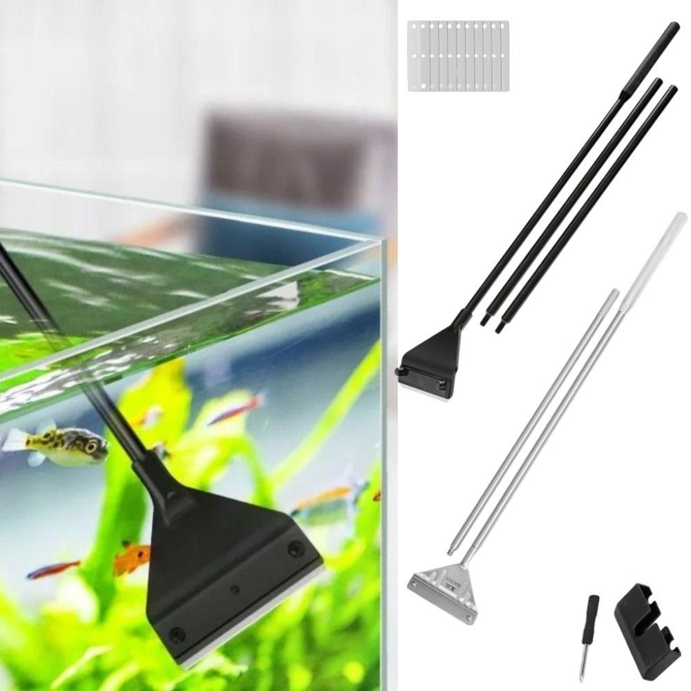 Stainless Steel Fish Tank Cleaner Set Dual-use Aquatic Plants Cleaning Tool Fish Tank Accessories