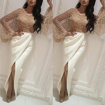 2020 Autumn Women's Mesh Bat Sleeve Splicing Dress