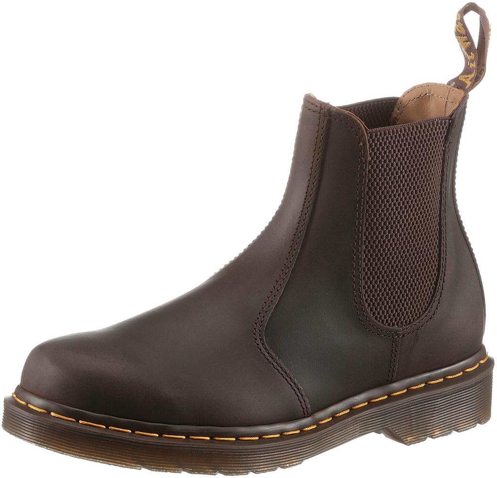 Ботинки Dr. Martens 2976 Yellow Stitch crazy horse темно-коричневые