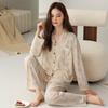 [Hyaluronic Acid] High-end Autumn Pajamas Women's Long-sleeved Modal Cotton Cardigan Silky Women's Loungewear Set
