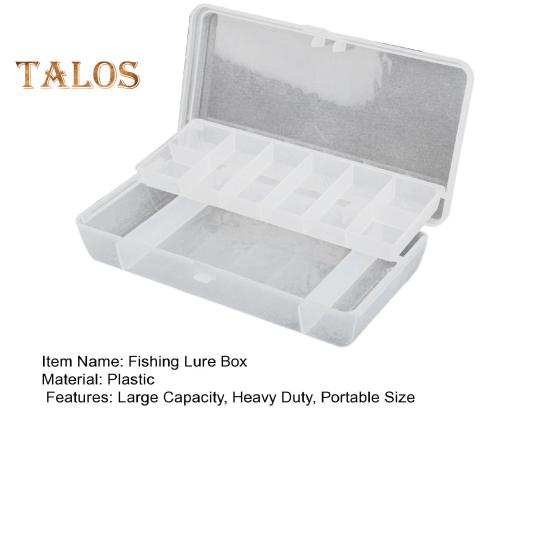 Transparente Angelköderbox, doppellagig, mit mehreren Fächern, tragbar, wasserdicht, strapazierfähig, Aufbewahrungskoffer für künstliches Angelköderzubehör