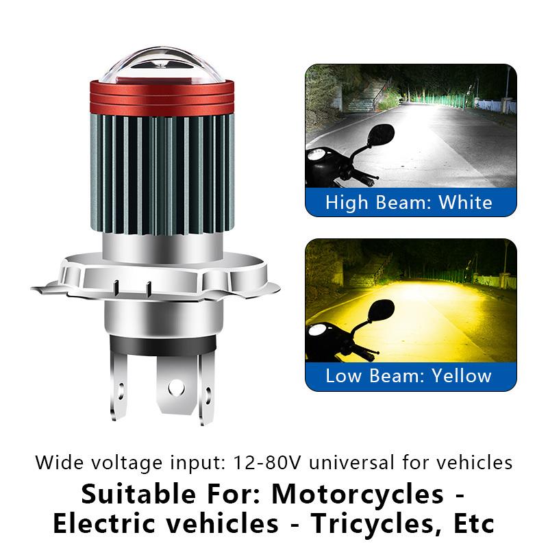 1PC 144SMD H4 P15D BA20D Motorcycle Headlight Bulbs White 12v LED Headlamp Fog Light Spotlight Play and Plug
