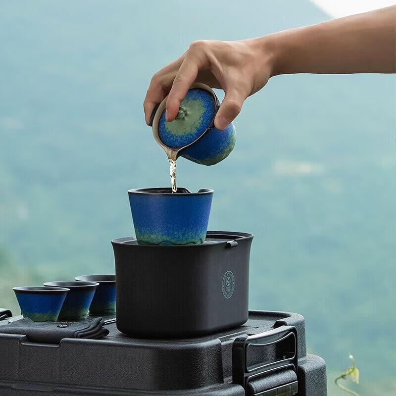 Edenus Mountains & Rivers Green Glaze Travel Tea Set