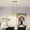 Modern LED Chandelier Dimmable Dining Table Kitchen Minimalist Black Gold Pendant Lamps Home Decor Lighting Lusters Fixture
