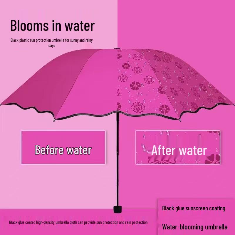 UV Protection Sun & Rain Foldable Umbrella with Black Coating for Students