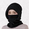 Women's Windproof Winter Hood Scarf Fleece Lined Knitted Warm Adjustable Neck Warmer for Snow Activities Outdoor Work