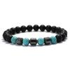 Unique Natural Colourful Stone Bracelet Men 8mm Howlite Tiger Eyes Hematite Beads Energy Bangles Meditation Leisure Homme Joias