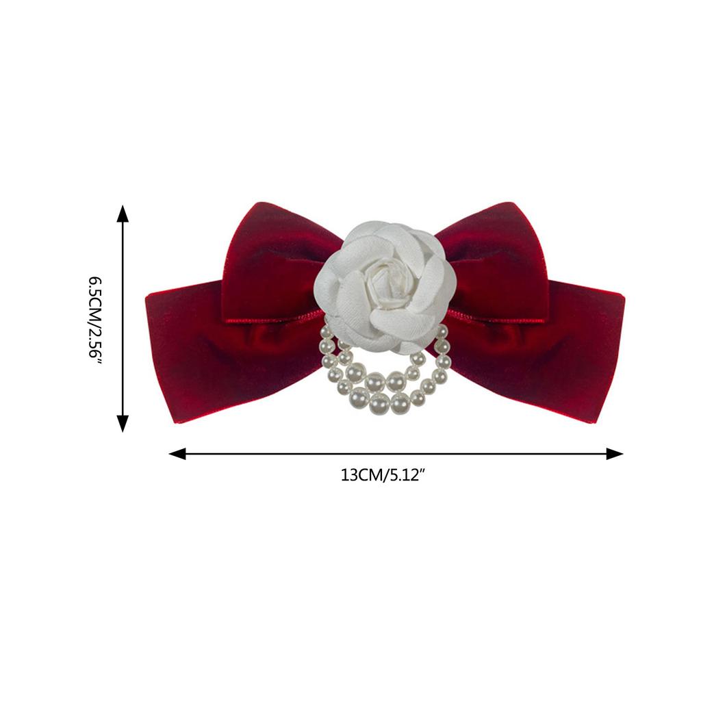 Broche Pin Noeud Fleur Camélia Pompons Perle Fausse Nœud Pré-Noué Épingles Clip Col Robe Chemise Cravate Corsage Broches