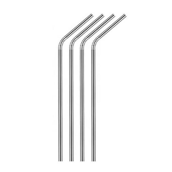 4Pcs Stainless Steel Straws Reusable Metal Drinking Straws 304 Food Grade Straight and Curved Straw Dishwasher Safe Metal Straw for Bottles Tumblers