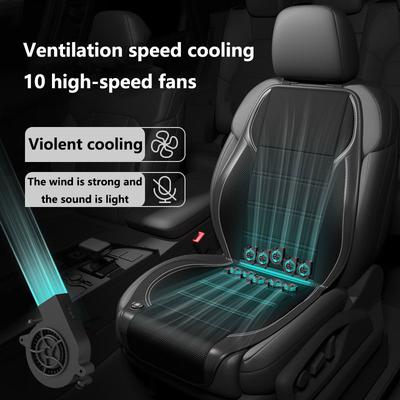 1 Stück 12V/24V Abstandhalter Auto Sommer Kühlende Luft Sitzkissen Mit 10 Lüftern Schnell Blasende Belüftung Sitzkühlkissen Gekühltes Sitzkissen