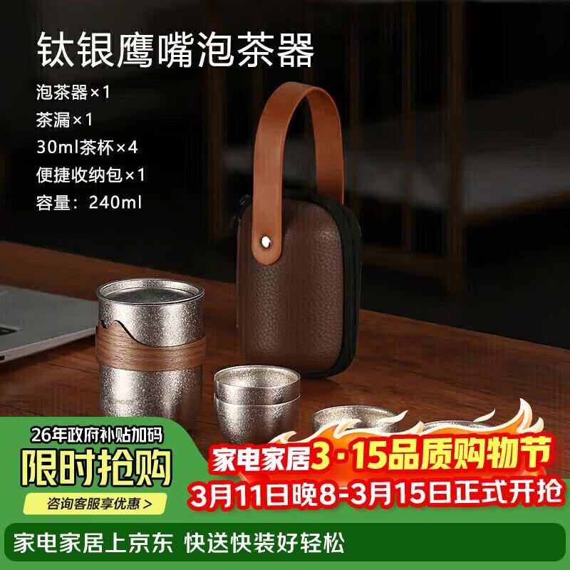 IMOGY Pure Titanium Portable Kung Fu Tea Set 99.81% Pure Titanium