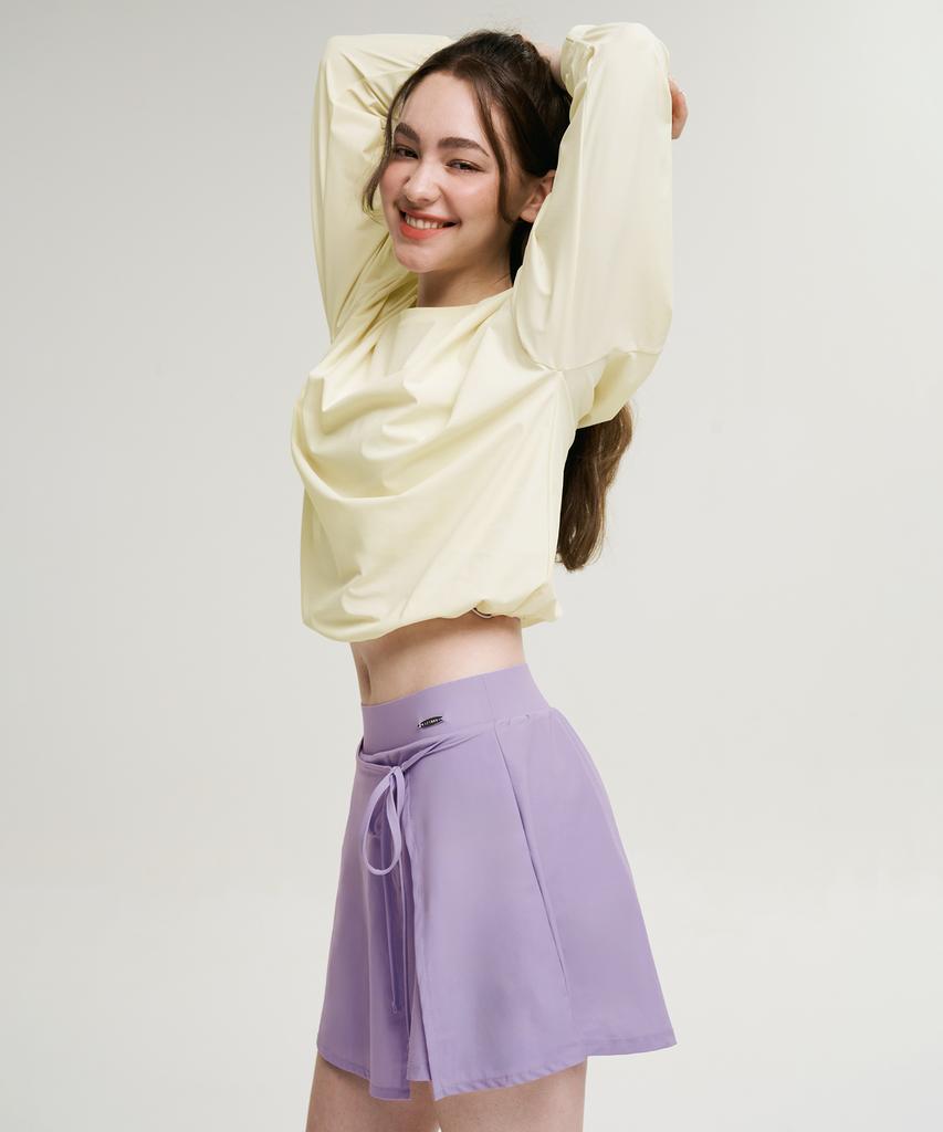 Gonna a pantaloncino da bagno Leijibi Airstretch con fascia lavanda