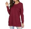 Versatile Long-Sleeve Solid Color Crew Neck Casual Top for Women