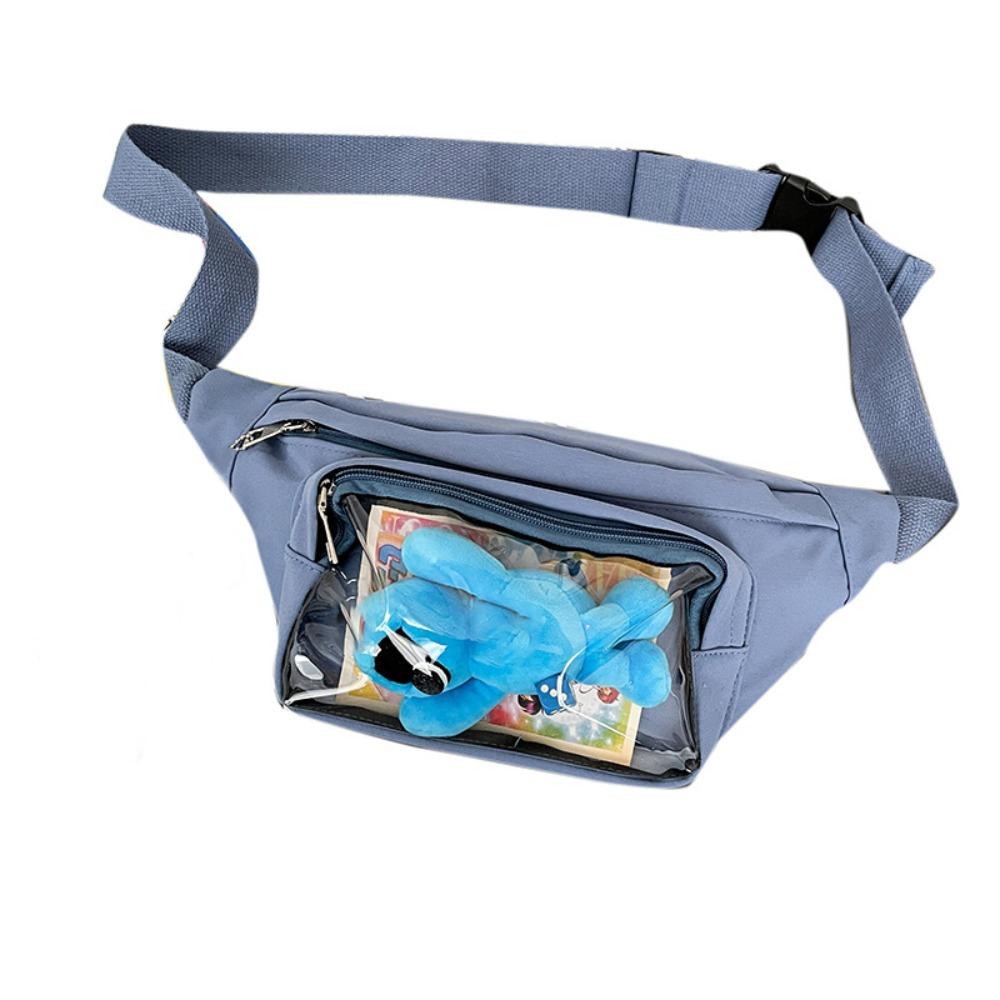 Japanese Large Capacity Transparent Itabag Purses Casual Belt Pouch Y2K Chest Bag Crossbody Bag Travel