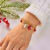 Christmas Red Green Bells Chain Bracelet Deer Bulb Crutch Santa Claus Tree Snowman Wreath Snowflake Bangle Jewelry For Women Men