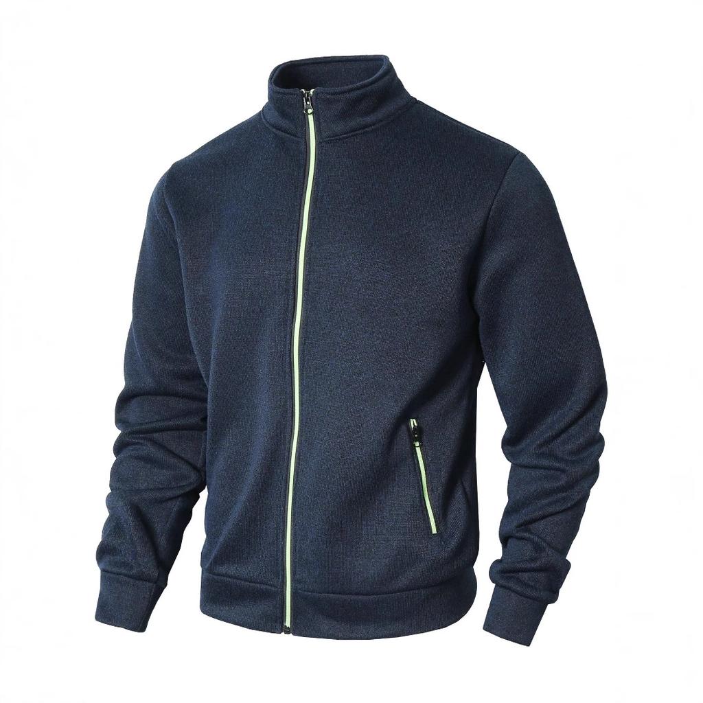 Men's Stand Collar sweatshirts casual zipper Cardigan Jacket outdoor Long Sleeve Solid Color Pullover Lightweight Streetwear