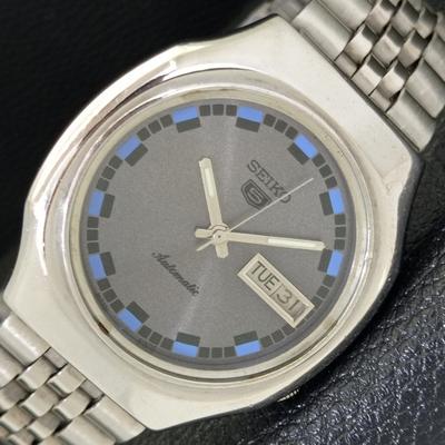 ORİJİNAL VİNTAGE SEIKO 5 OTOMATİK JAPONYA ERKEK GRİ RENKLİ KADRANLI SAAT a500077-2