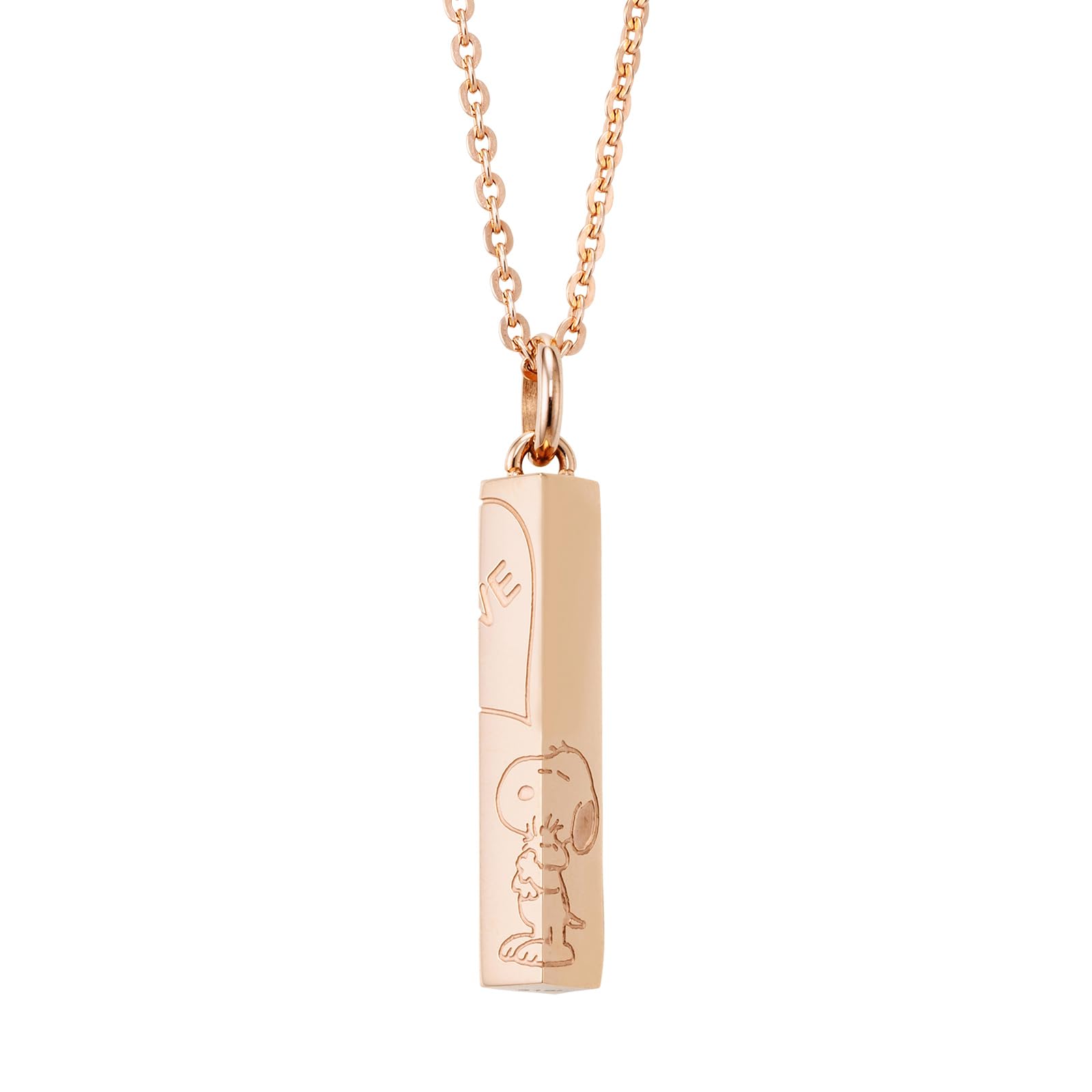 

Snoopy PEANUTS Necklace Surgical Stainless Steel Pink PNST002GO [White Clover]