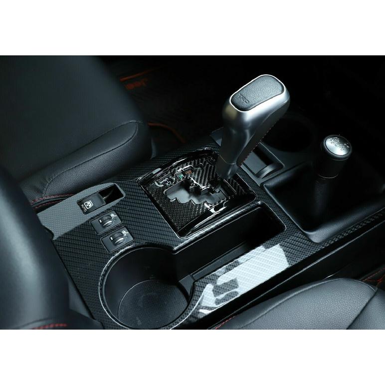 Center Gear Shift Panel Cover Trim Carbon Fiber Accessory For 4Runner 2010-