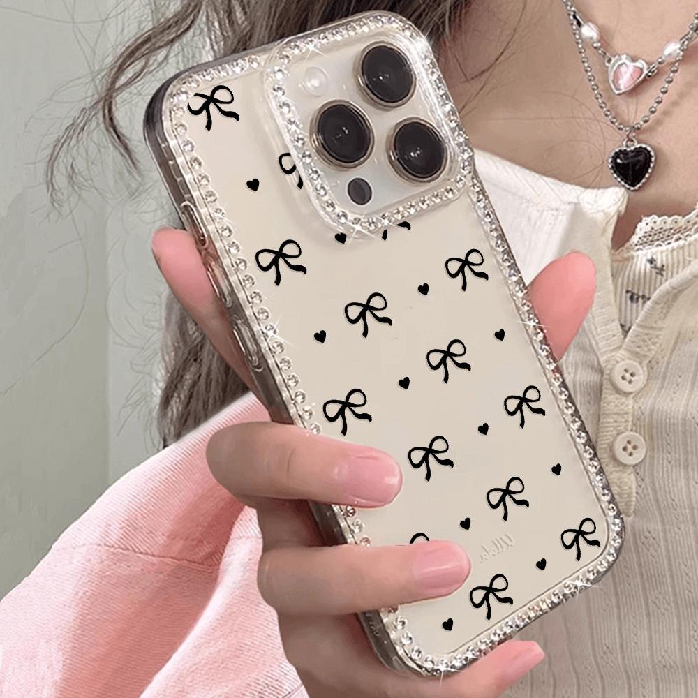 Bracelet Chain Phone Case For iPhone 17 16 15 13 14 for 17Air 17 12 14 16 Pro 17 14 16 Pro Max Sparking Diamond Cute Pattern Hard Cover With Lanyard