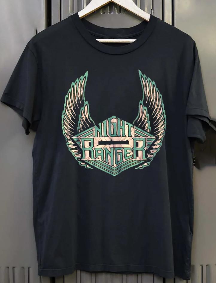 Night Ranger band Logo Black Cotton Unisex T-Shirt EG440 XXXL
