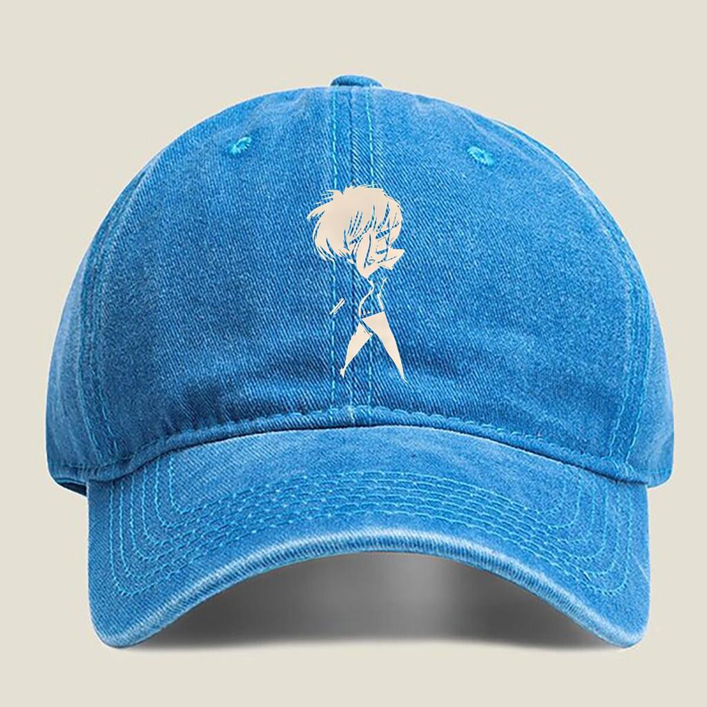 Anime Character Silhouette Fashion Washed Baseball Cap Hat Outdoor Activities